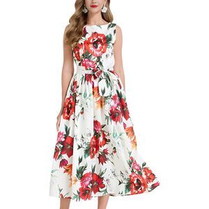 Elaine Womens  Printed Midi Dress